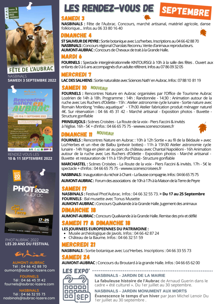 Animations septembre